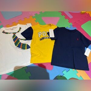 Polo by Ralph Lauren Kids' White, Yellow, and Navy T-Shirt Trio